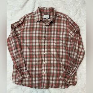 American Eagle Men's Plaid Shirt - Red and Green